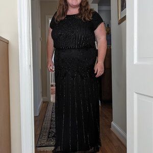 Adrianna Papell Beaded Black Gown